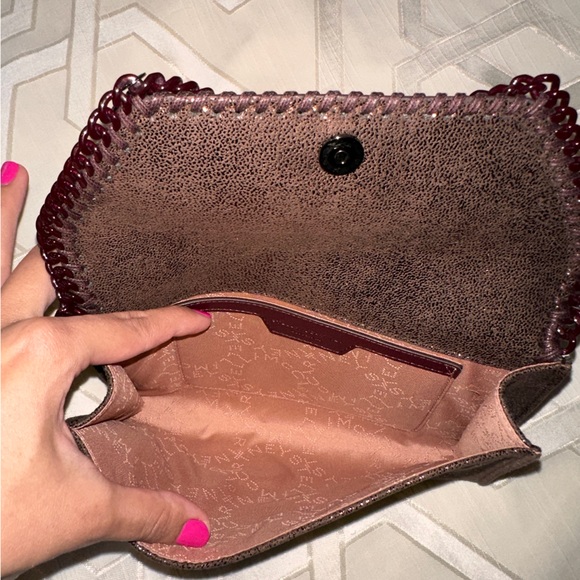 NWT Stella McCartney Falabella Vegan Leather Crossbody Burgundy - Picture 7 of 9